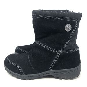 Khombu Black Suede Thinsulate Winter Boots Womens 7.5 Faux Fur Lined Rubber Sole